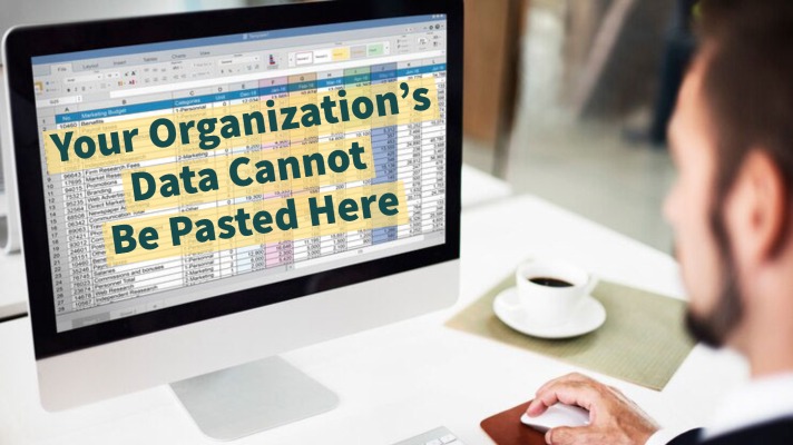 your organizations data cannot be pasted here error